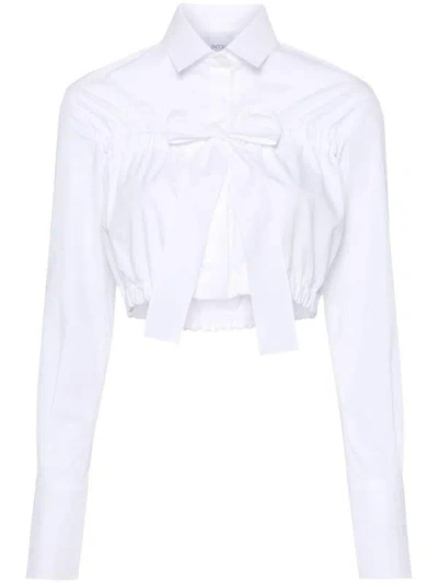 Patou Camicia Crop Fiocco In White