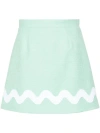 Patou Tweed Mini Skirt In Green