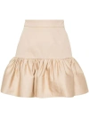 Patou Peplum Mini Skirt In Beige