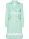 Patou Single-breasted Cotton-blend Tweed Coat In Green