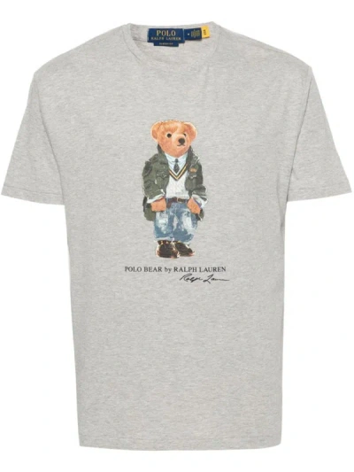 Polo Ralph Lauren Polo Bear Motif T-shirt In Grey