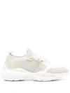 Stuart Weitzman Logo-embroidered Mesh Sneakers In White