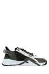 FENDI FENDI MAN MULTICOLOR LEATHER AND FABRIC FLOW SNEAKERS