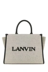 LANVIN LANVIN WOMAN TWO-TONE CANVAS SMALL IN & OUT SHOPPING BAG
