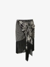Balmain Fringed Paisley-print Silk Miniskirt In Negre