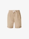 Brunello Cucinelli Drawstring-waist Bermuda Shorts In Beix