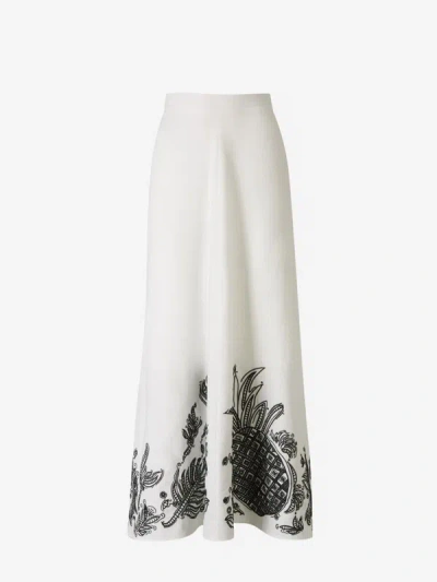 Dorothee Schumacher Textured Linen Midi Skirt In Blanc