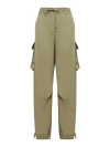 Golden Goose Military Green Viscose Cargo Trousers In Nude & Neutrals