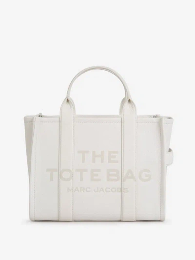Marc Jacobs M Leather Tote Bag In Blanc