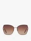 Tom Ford Women's Nickie 2 Butterfly-frame Brown Gradient Gold-tone Sunglasses In Logo Printed On The Lens And Inside The Temples