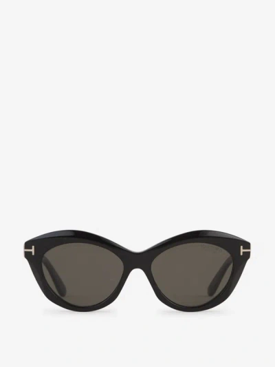 Tom Ford Toni Butterfly-frame Sunglasses In Black Light Smoke