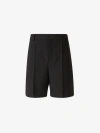 Valentino Garavani Black Bermuda Shorts With Vlogo Print In Toile Iconographe Man In Negre