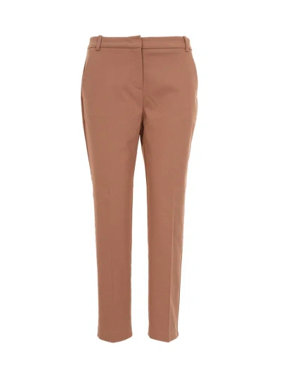 Pinko Straight Leg Tailored Trousers In Brown