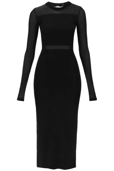 Totême Toteme Semi-sheer Knitted Dress In Black