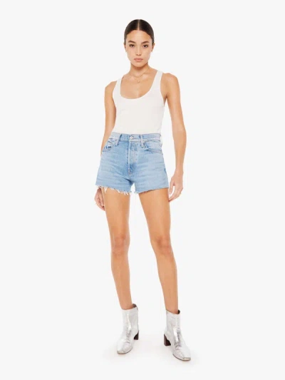 Mother The Tomcat Kick Fray Shorts Let Them Eat Cake Jeans In Blue - Size 34 In Multi