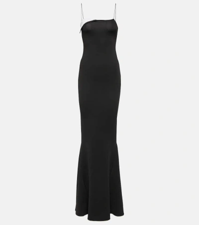 Jacquemus La Robe Aro Contrast Gown In Black