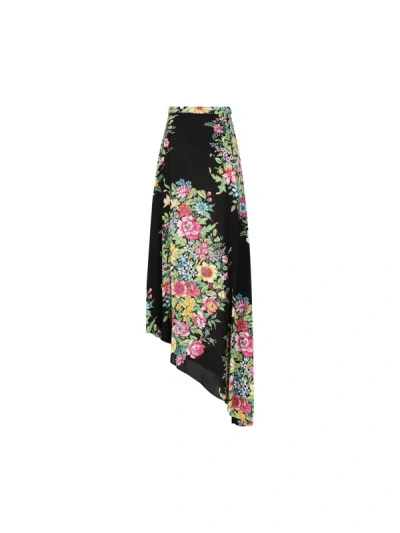 Etro Floral-print Asymmetric Skirt In Multicolor