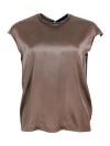 Fabiana Filippi Silk Blend Top In Brown