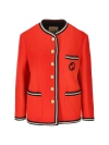 Gucci Gg Embroidered Wool-blend Tweed Jacket In Strawberry Candy