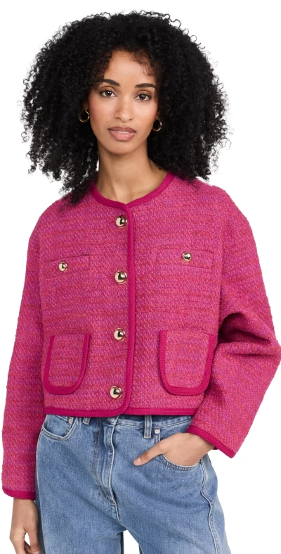 Ba&sh Women's Brittany Tweed Crop Jacket In Rose
