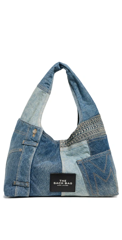 Marc Jacobs The Deconstructed Denim Sack Bag In Indigo