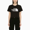 The North Face Black Cotton Cropped T Shirt With Logo In Black