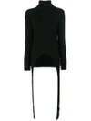 GIVENCHY GIVENCHY DRAPE DETAIL KNITTED JUMPER - BLACK,17I280252812277620