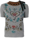 RED VALENTINO embroidered knitted top,NR0KC08C3BQ12277621