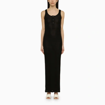 Ami Alexandre Mattiussi Ami Paris Cotton Long Dress In Black