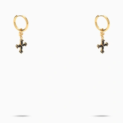 Dolce & Gabbana Drop Earrings With Crosses In Metal
