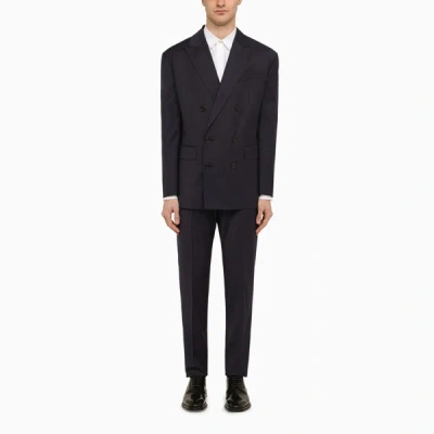 DSQUARED2 WALLSTREET DOUBLE-BREASTED SUIT IN BLUE WOOL