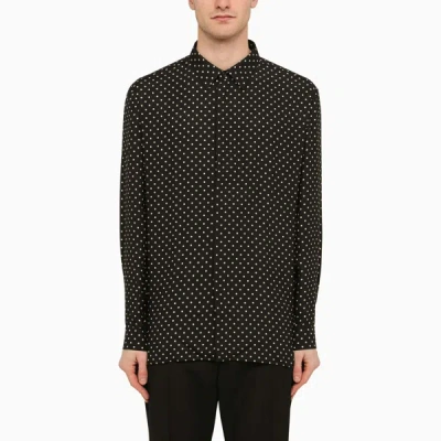 Saint Laurent Silk Shirt In Black  