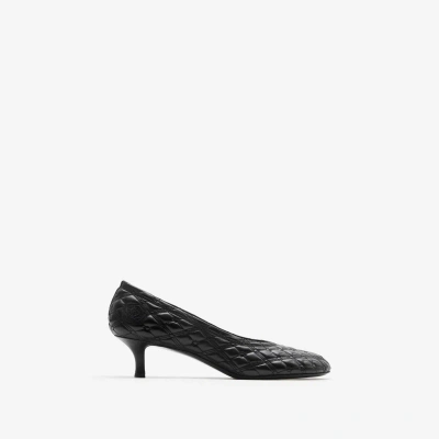 Burberry Ekd Baby 45mm Leather Pumps In Black