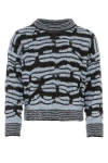 Bottega Veneta Grey Roundneck Embroidered Sweater In Fondant