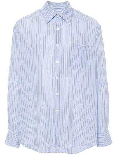 Our Legacy Above Striped Cotton Shirt In Blue