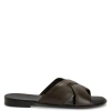 Giuseppe Zanotti Flavio Crossover Leather Slides In Brown
