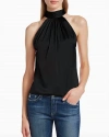 Ramy Brook Lori Silk Halter Top In Black In Black