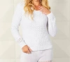 French Kyss Crochet V-neck Top In White In White
