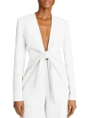 Halston Jemma Stretch Crepe Front-tie Blazer In White