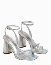 Sam Edelman Kia Block Heel Sandal Soft Silver Iridescent In Multi