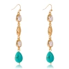 Liv Oliver 18k Gold Pearl And Turquoise Drop Earrings In Gold