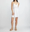 Self Contrast Donna Waist Tie Dress In White Santorini In Multi