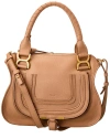 Chloé Small Marcie Leather Tote Bag In Beige