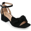 Journee Collection Zevi Bow Block Heel Sandal In Black