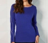 French Kyss Braided Sleeve Tunic In Indigo In Multi