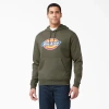 Dickies Water Repellent Tri-color Logo Hoodie In Green