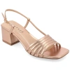 Journee Collection Shayana Block Heel Slingback Sandal In Beige