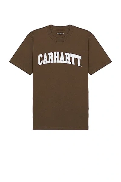 Carhartt Short Sleeve University T-shirt In Brown
