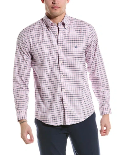 Brooks Brothers Spring Check Regular Fit Woven Shirt In Pink