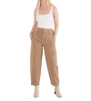 Etica Juni High Waist Crop Relaxed Cargo Pants In Brown